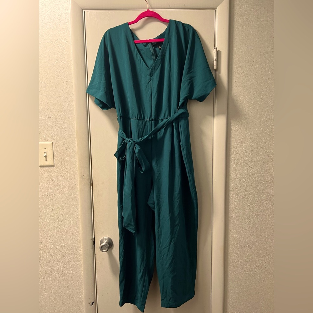 Dark emerald green romper